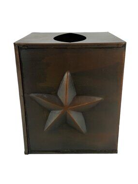 Rustic Metal Tissue Box Holder Brown Texas Star Design By CTW Home Collection